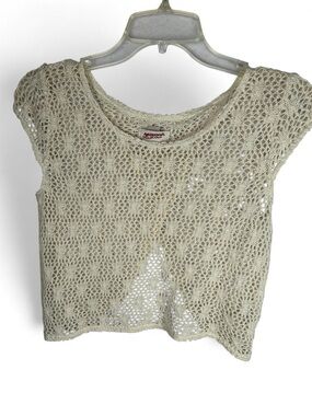 Arizona Jean Co. Crochet Knit Crop Top - Cream